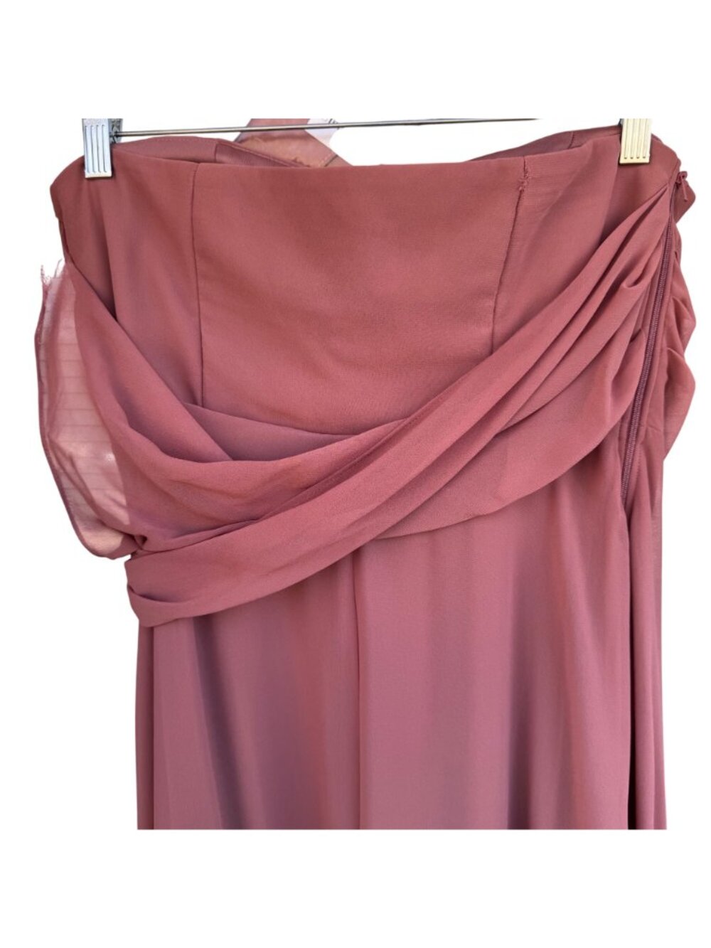 Birdy Grey Pink Bridesmaid Dress Matching Bow Tie Set Large Elegant Formal Wear - Picture 7 of 16